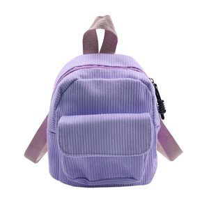 Mini Corduroy Backpack Purse Casual Daypack Travel Satchel Rucksack T_T